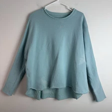 FRANK & EILEEN SWEATSHIRT ANNA LONG SLEEVE CAPELET GREEN SMALL NEW