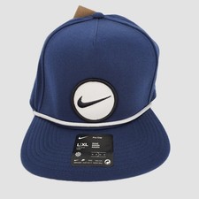 Nike Unisex L XL Pro Cap Dri-FIT Rope Hat Midnight Navy Blue Swoosh Adjustable