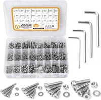 Vigrue 1225StüCk M2 M3 M4 M5 Schrauben Muttern Sortiment Set, Sechskopf-Knopf Zy