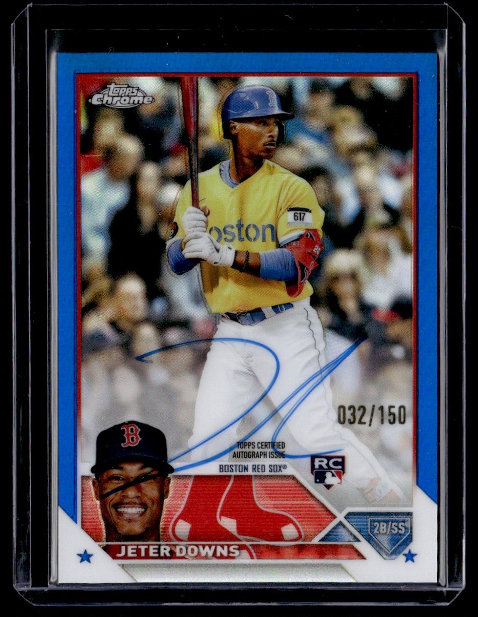 2023 Topps Chrome Rookie Blue Auto Jeter Downs 32/150 #RA-JDO