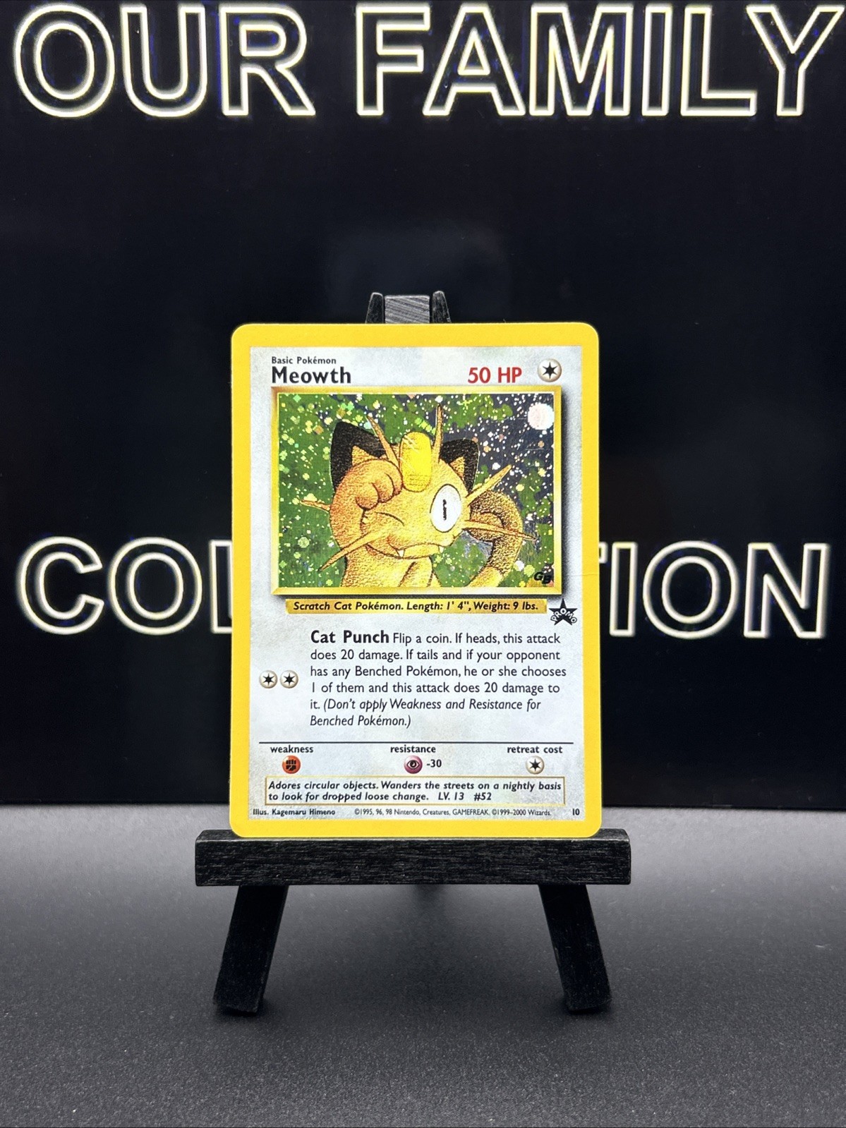 Meowth - 10 - Pokemon Wizards Black Star Promo Card GAME BOY Holo LP
