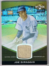 JOE DIMAGGIO 2011 TOPPS TRIPLE THREADS GAME USED JERSEY # 5/27 NY YANKEES HOF