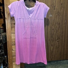 Op Girls Pink Swimsuit Coverup Size 10/12 Graduated Purple Tones Hood Pocket
