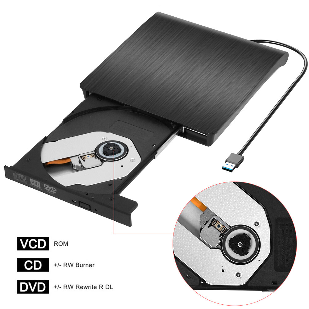 Neu Externes DVD Laufwerk USB 3.0 Brenner Slim CD,DVD-RW Brenner Für-PC Laptop