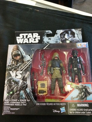 STAR WARS ROGUE ONE 3.75/" Rebel Commando PAO VS IMPERIAL Death Trooper Figure