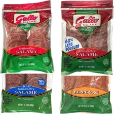 1 Pack Gallo Italian Dry Salami Pepperoni Sliced, 55% Less Fat, 60% Less Sodium