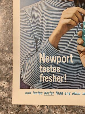 1965 Newport Menthol Cigarettes PRINT AD Sailing Girl - Tastes