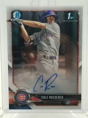 2018 BOWMAN CHROME DRAFT RC COLE ROEDERER REFRACTOR BDC-125