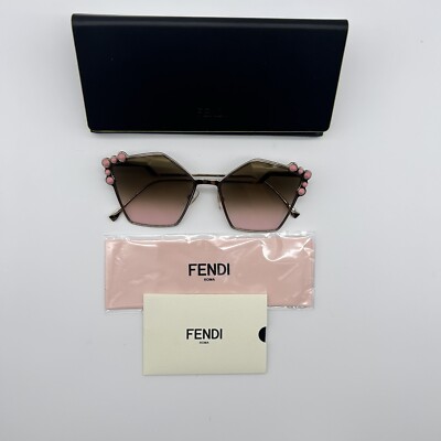 Fendi FF0261/S000 ROSE GOLD Cat-Eye with Brown Lens Women Sunglasses