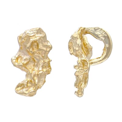 14k Gelbgold massiver kleiner Nugget freie Form Charm Anhänger 0,6 Gramm