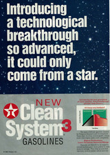 1994 Vintage Print Ad Texaco New CleanSystem3 Gasoline IVD Cleanup Graph Star