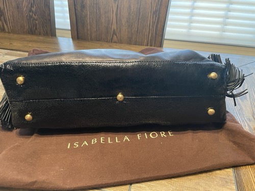 ISABELLA FIORE BLACK LEATHER PINCH CELINE SHOULDER BAG - Picture 4 of 6