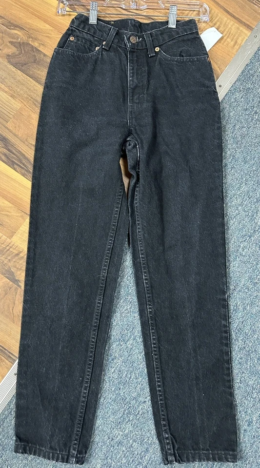 VTG 80s LEVI'S 512 Jeans Black Junior High Waist Tapered Size 3 Short Red Tag - Image 4 of 4