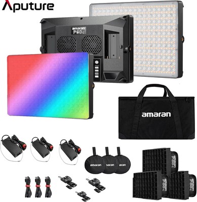 Aputure Amaran P60c P60x 3-Light Kit RGBWW LED Video Panel Light 