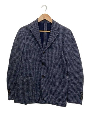 LARDINI Tailored Jacket 46 Navy Check | eBay