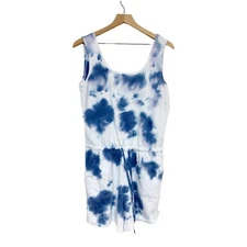 Jane & Delancey  Romper w/ Pockets Size Small Blue Tie Dye Sleeveless Casual