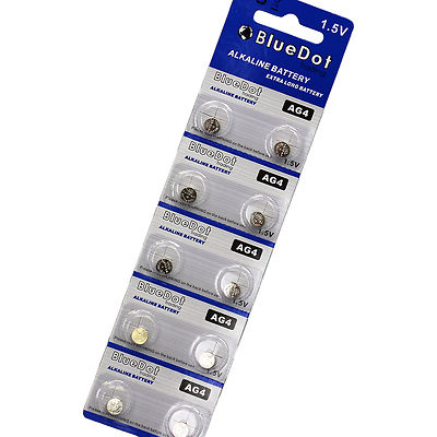 10 Pk AG4 LR626 377 376 G4A LR66 L626 GP7 BlueDot Alkaline Button Cell Battery