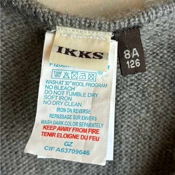 IKKS France Single Button Gray Wool Blend Cardigan Size 8 - Image 2 of 4