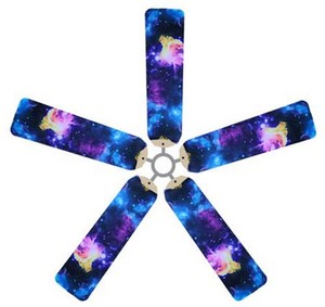 Ceiling Fan Blade Fabric Cover Outer Space Odyssey Decor 5 Pcs Celestial 858044005518 Ebay