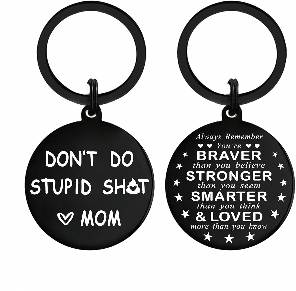 Love Mom Dad Keychain Funny Valentine's Gift for Teen Son