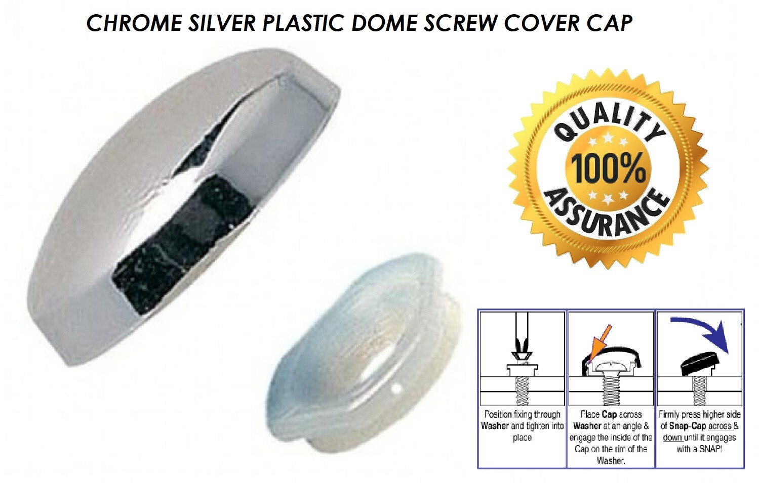 2 PIECE PLASTIC DOME SCREW COVER CAP CHROME WHITE PLASTIDOME CAPS eBay