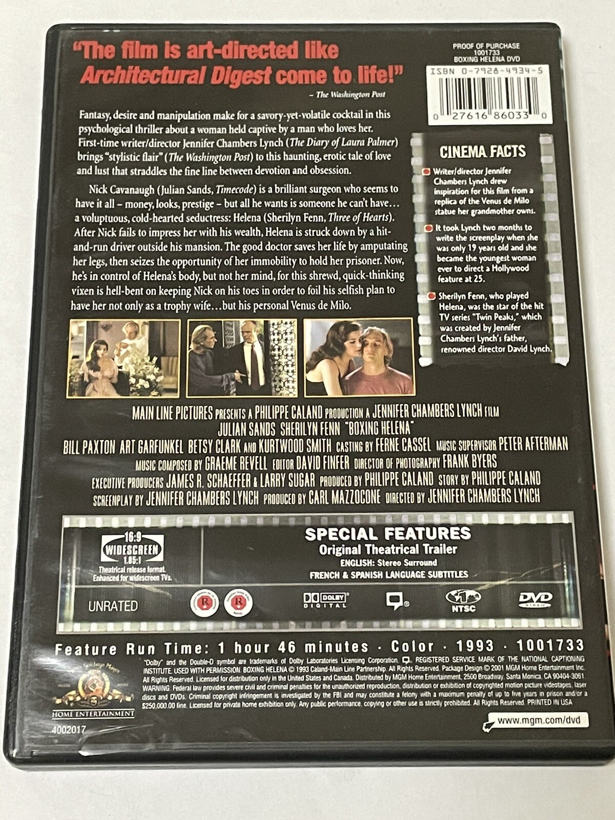 Boxing Helena (DVD, 2001) 1993 Sherilyn Fenn 27616860330 eBay