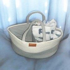 Baby Diaper Caddy Organizer Nursery Toy Bin Large Removable Dividers 100 Cotton