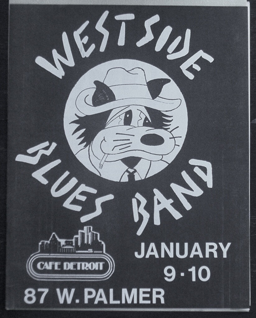 Vintage rock poster Westside Blues Band at Cafe Detroit