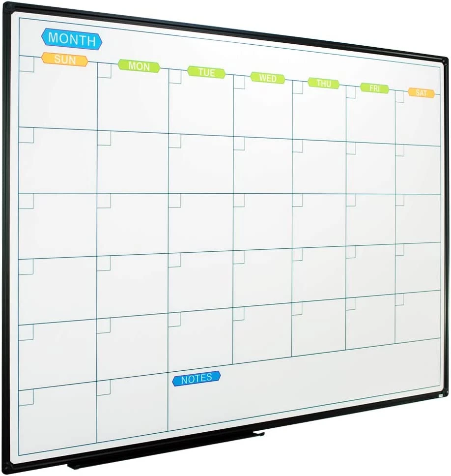 Dry Erase Calendar Whiteboard 48 X 36 Inch - Magnetic White Board Calendar  Month | eBay