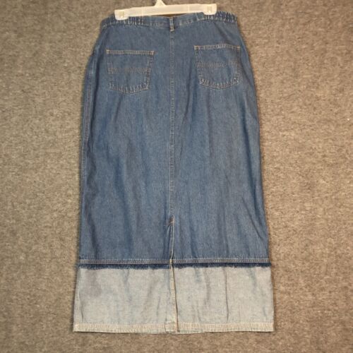 Falda Denim Mujer L Country Chic Sun River Western Niveles Azul Floral Flecos - Imagen 2 de 9