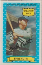 BABE RUTH; 1970 KELLOGG'S ALL TIME GREATS ROLD GOLD BASEBALL CARD # 6