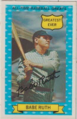 BABE RUTH; 1970 KELLOGG'S ALL TIME GREATS ROLD GOLD BASEBALL CARD # 6 ...