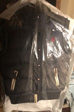 Soulcal & Co 12  Sleevless Puffer Jacket Dark Blue Detachable Fur Lined Hood