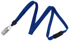 Royal Blue 3/8" Breakaway Lanyard with Nickel-Plated Steel Bulldog Clip - 1 qty