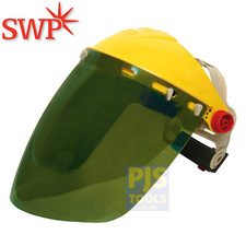 SWP 1436 shade 3 green gas cutting polycarb face shield visor & headband unit
