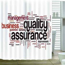 Red And Black Letters 3D Shower Curtain Waterproof Fabric Bathroom Decoration