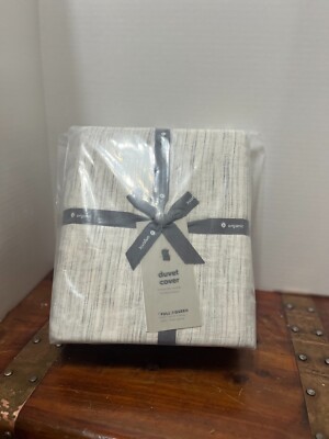 west elm queen duvet cover washed melange jacquard