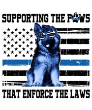 3  K-9 Police Support Sticker Blue Line Working German Shepherd Officer