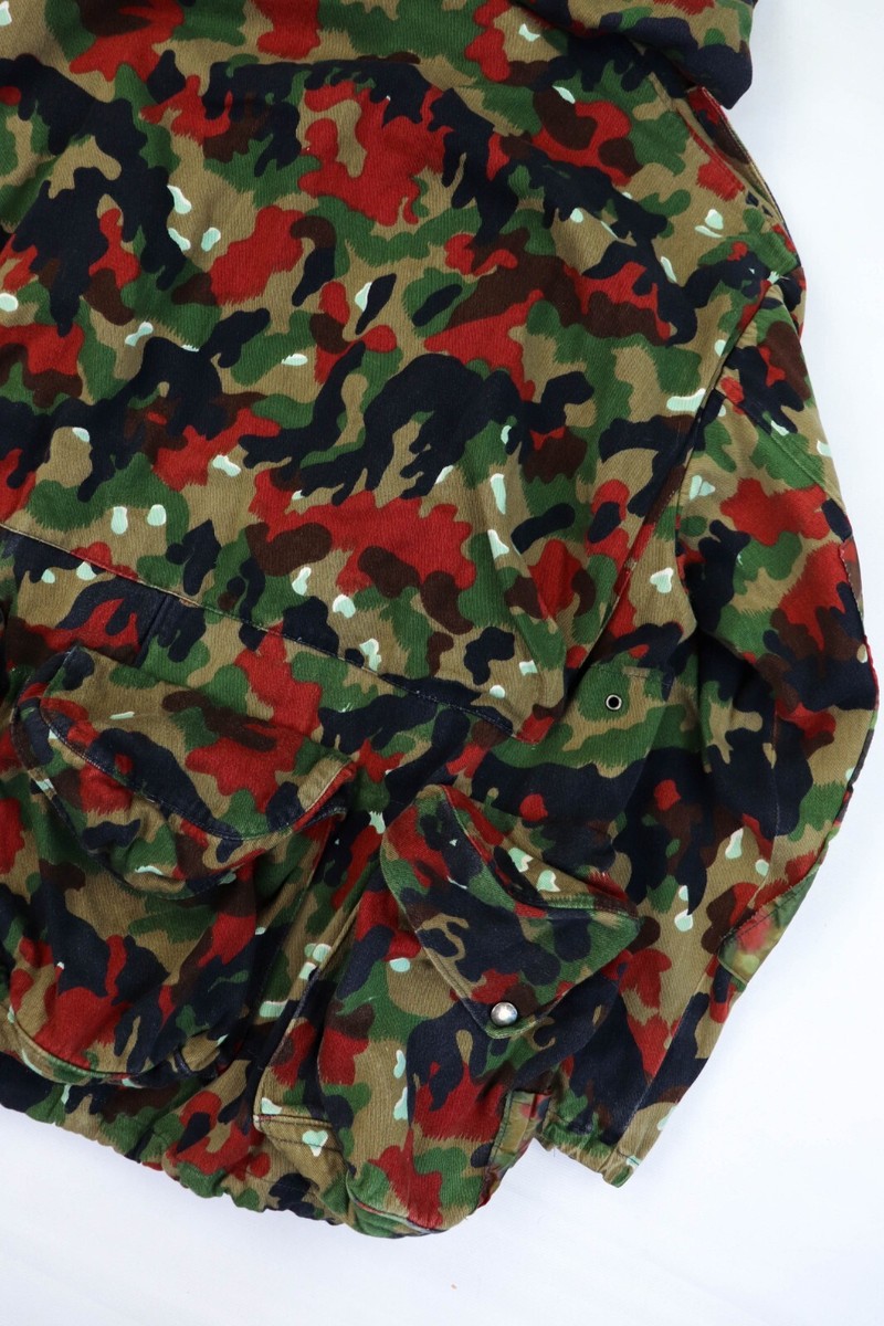 Vintage Iconic Swiss Army Camo 3D Multipocket Field Jacket Size L