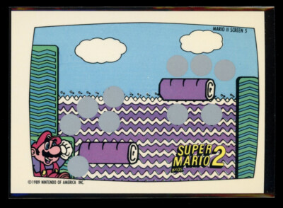 SUPER MARIO BROS 2 1989 Topps Nintendo Scratch-Off Screen 5 NM C5