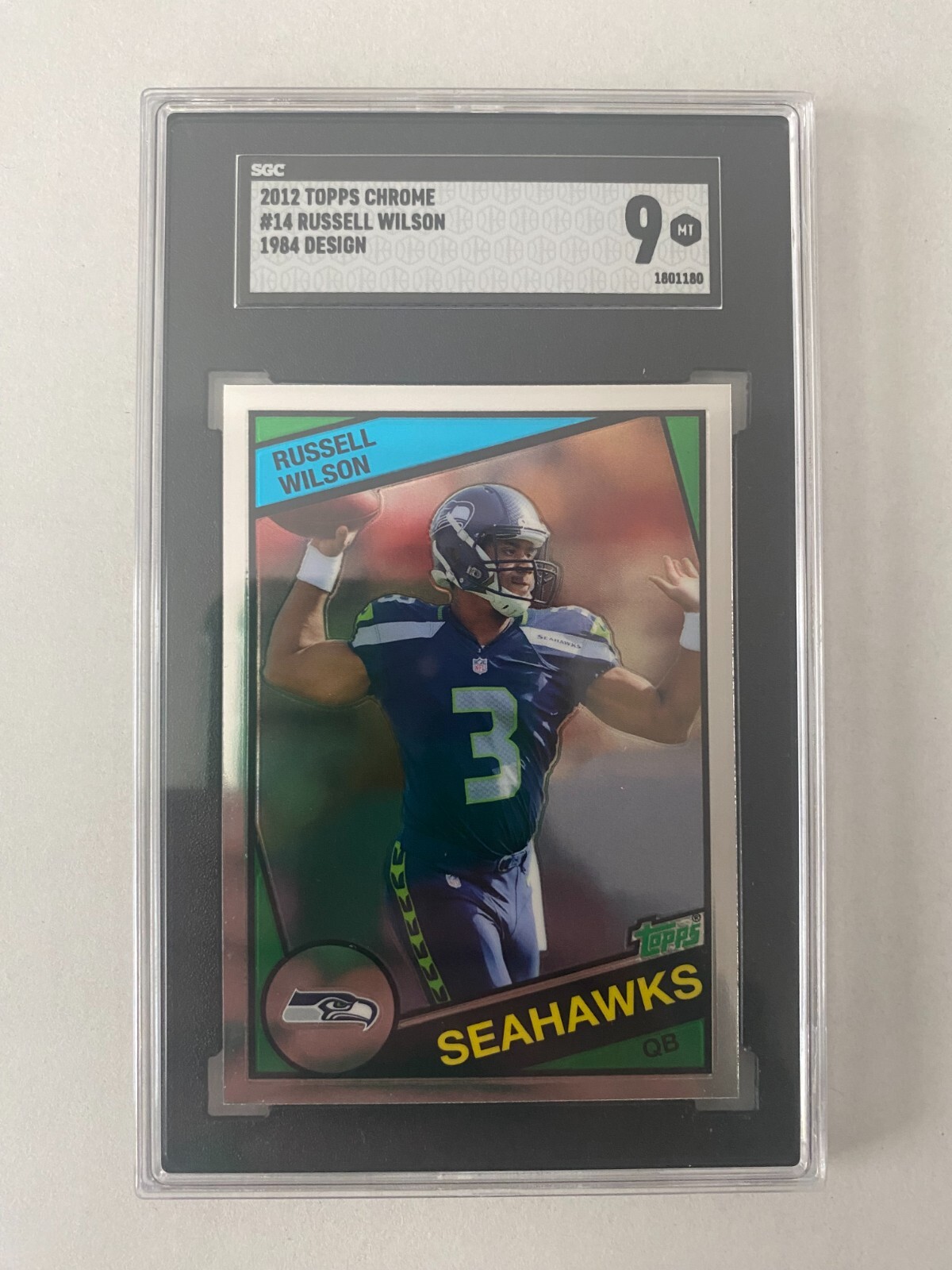 2012 Topps Chrome RUSSELL WILSON #14 Rookie RC (1984 Design) SGC 9