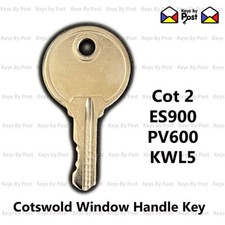 UPVC Window Handle Lock Spare  key COTSWOLD COT2, KWL5, PV600 / ES900