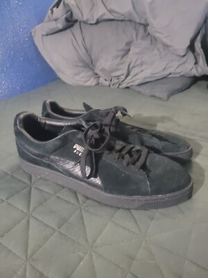PUMA Suede Classic Mono Reptile Fashion Sneaker, Puma Black-Puma Silv, 12
