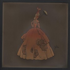 EUGENIO COLMO GOLIA DISEGNO INCHIOSTRI TEMPERA FIRMATO DAMINA CM. 20 X 20