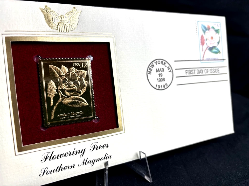 Flowering Trees ~ Southern Magnolia-1st day issue-Golden Replica MH - Image 2 of 4