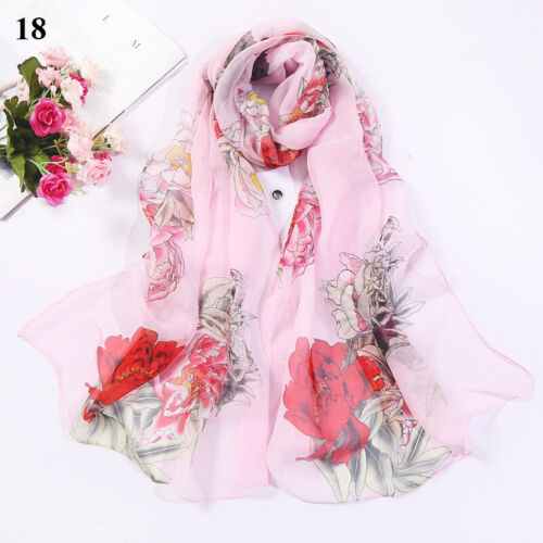 Long Soft Chiffon Scarf Plain Sheer Wrap Shawl Womens Large Stole Neck Scarves♧ - Picture 57 of 93