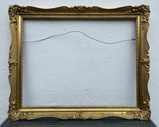 Antique Picture Frame Ornate Gold Rose Baroque Rococo 19th Century