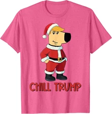 Chill Guy Trump Meme Funny Chill Guy Santa Trump Christmas T-shirt