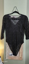 New Vs Victoria's Secret Black Body Suit Lace One Piece Large L WOMEN