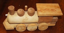 Vintage Handmade 12  Wood Toy Train Locomotive 1979 